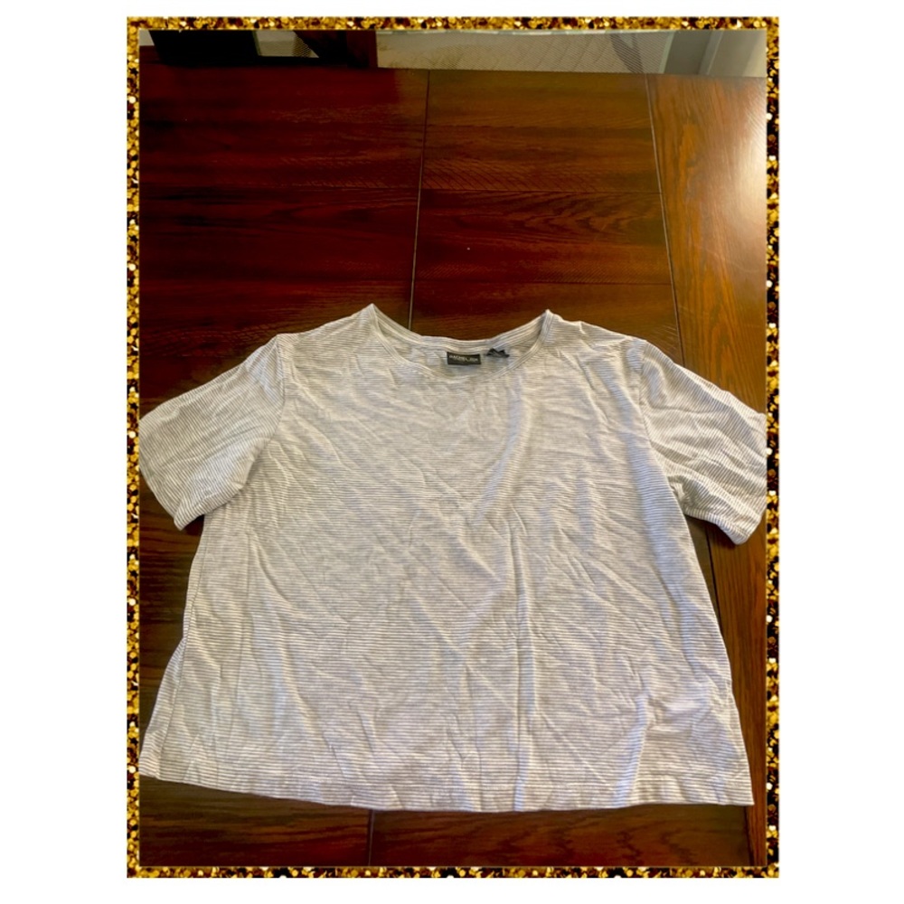 Short sleeve striped shirt.